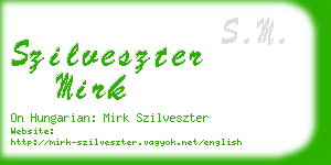 szilveszter mirk business card